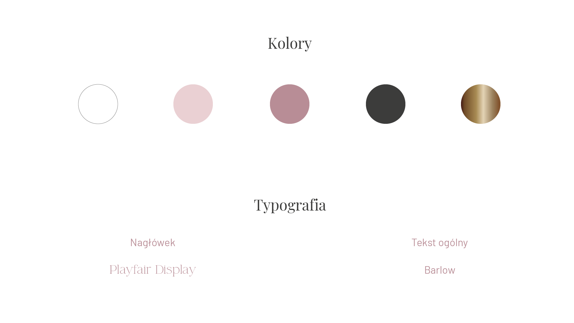 kolory oraz typografia marki Radzikowska