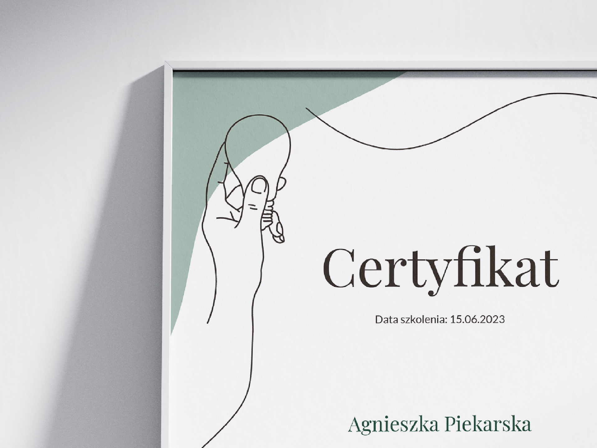 Zbliżenie na certyfikat Realizacje Calma Maluje Marki
