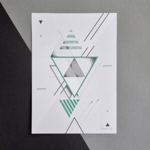 Autorska Geometryczna Ilustracja 21x29,7 cm