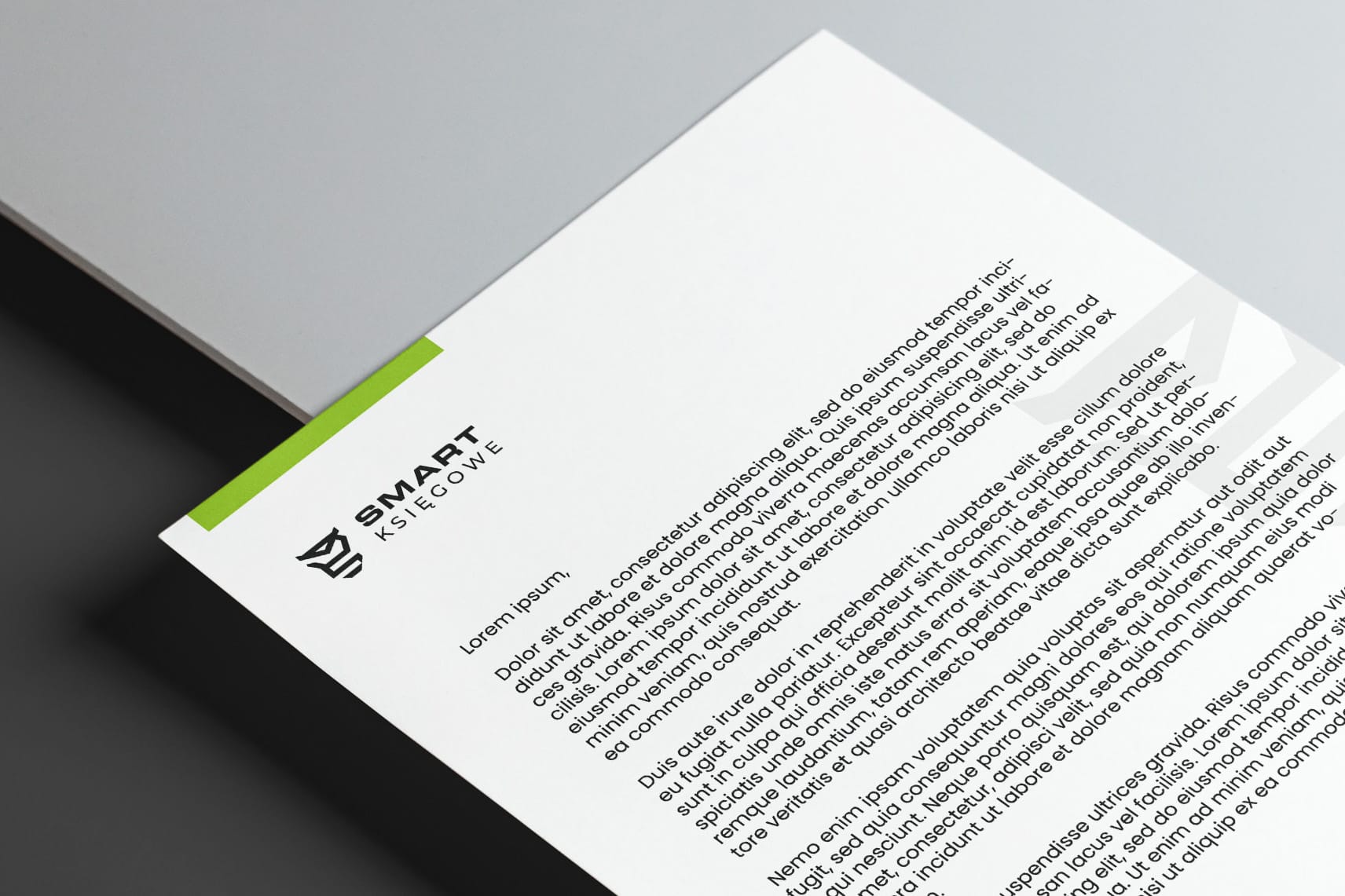 Papier firmowy SMART Księgowe z przeznaczeniem dla kadr Realizacje Calma Maluje Marki